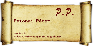 Patonai Péter névjegykártya