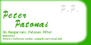 peter patonai business card